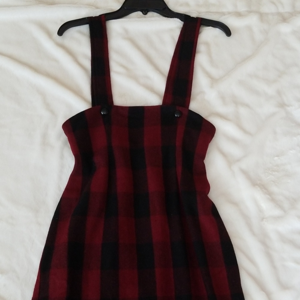 BLACK FRIDAY SALE Tatyana plaid overalls dress - Picture 2 of 8